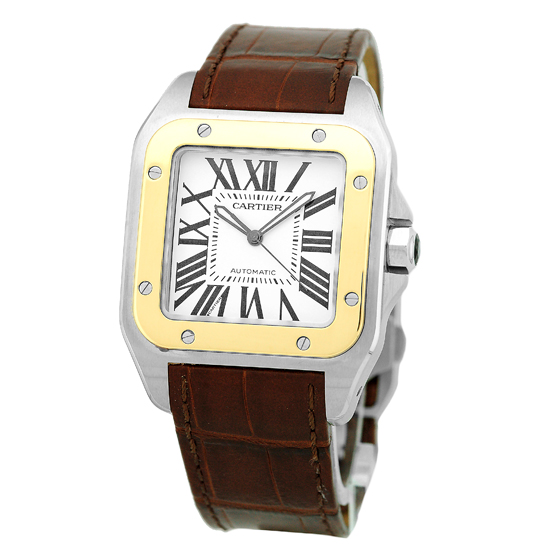 CARTIER Stainless Steel & 18K Yellow Gold Large Santos 100 XL Automatic ...